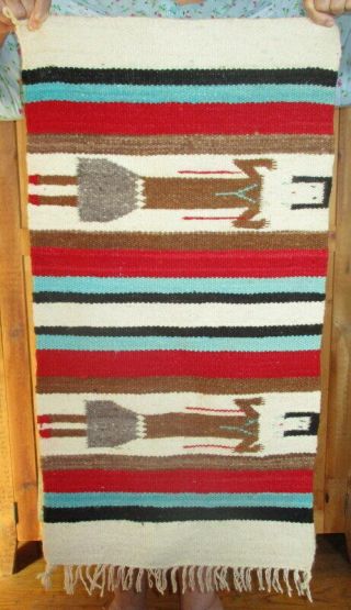 VINTAGE YEI NAVAJO NATIVE AMERICAN INDIAN HAND WOVEN WALL HANDING - 36 