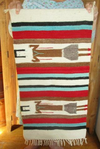 VINTAGE YEI NAVAJO NATIVE AMERICAN INDIAN HAND WOVEN WALL HANDING - 36 