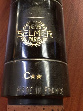 Vintage Rare Henri Selmer C Hard Rubber Clarinet Mouthpiece Paris France Htf