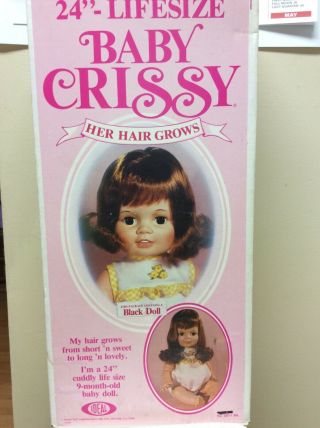 Vintage Ideal Baby Crissy Black Doll 24” 8