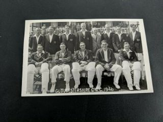 Vintage 1946 Gloucestershire County Cricket Club Postcard Size