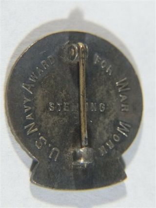 Vintage WWII Era US Navy Award for War Work Production Sterling Enamel PIN 2
