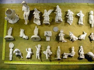 25 X Excavated Vintage Bisque Doll Parts For Altered Art German Age 1890