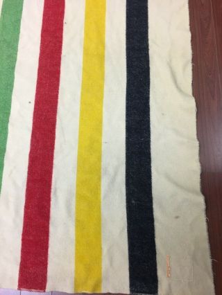 Vintage Hudson ' s Bay Company Striped 4 Point Wool Blanket 92 