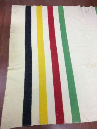 Vintage Hudson ' s Bay Company Striped 4 Point Wool Blanket 92 