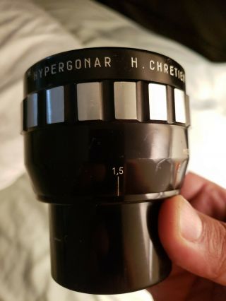 Hypergonar Stop Anamorphic Lens 16mm Cinemascope.  Rare 1m Focus