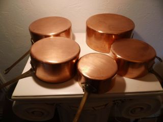 Vintage French copper sauce pans 2