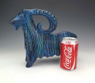 Vintage Bitossi Aldo Londi - Rimini Blu - Large Goat Figure - 1960 ' s 2