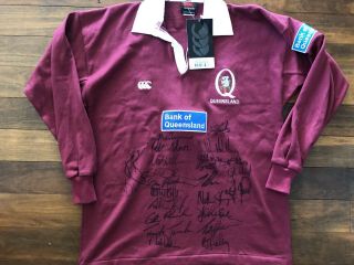 Bnwt Vintage Fully Signed Rugby Queensland Reds Union Jersey