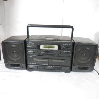 Vintage BoomBox JVC PC - X105 Dual Cassette CD Tuner w/ Multi Bass Horn 2
