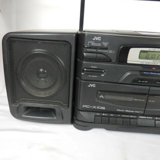 Vintage BoomBox JVC PC - X105 Dual Cassette CD Tuner w/ Multi Bass Horn 3