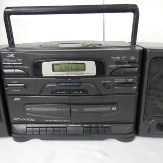 Vintage BoomBox JVC PC - X105 Dual Cassette CD Tuner w/ Multi Bass Horn 4
