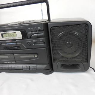 Vintage BoomBox JVC PC - X105 Dual Cassette CD Tuner w/ Multi Bass Horn 5