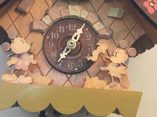 Vintage Disney Mickey Minnie Chalet / House Cuckoo Clock - Germany 2