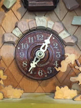 Vintage Disney Mickey Minnie Chalet / House Cuckoo Clock - Germany 4