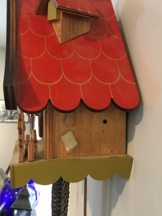 Vintage Disney Mickey Minnie Chalet / House Cuckoo Clock - Germany 6