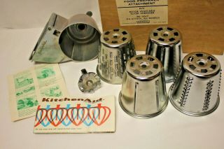 Vintage Hobart KitchenAid Rotor Slicer Shredder RVS Metal Attachment in Org Box 2