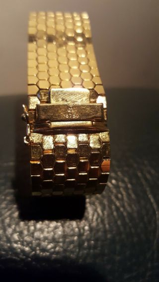 Vintage 18ct Gold Plated Heavy Mesh Bracelet Marked Ct 18750