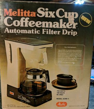 Vntg Melitta Six Cup Coffeemaker Automatic Filter Drip