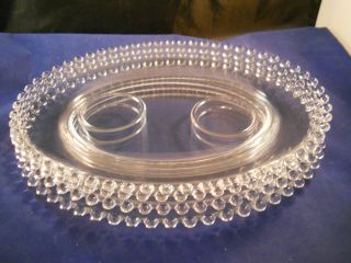 4 Vintage Imperial Glass Candlewick Oval Snack Plates - Plates Only - Elegant