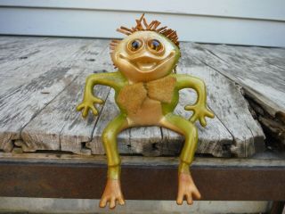 Vintage 1966 Russ Berrie Oily Jiggler Frog Toad Awesome Signed