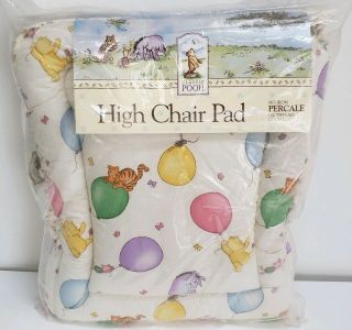 Vintage Disney Classic Winnie The Pooh Cloth High Chair Pad Balloons Usa