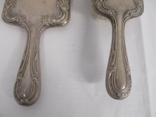 VINTAGE GORHAM STERLING SILVER 27 VANITY HAND MIRROR & HAIR BRUSH 2