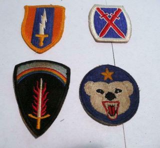 4 Vintage Wwii Patches 10th Mountain Shaef Alaskan