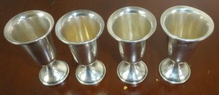 Set Of 4 Vintage Sterling Silver Cordial Cups - Towle 58 Style