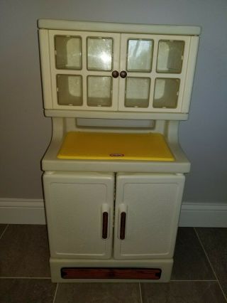 Euc Vintage Little Tikes Kitchen Child Size Hutch Pantry Cupboard China Cabinet