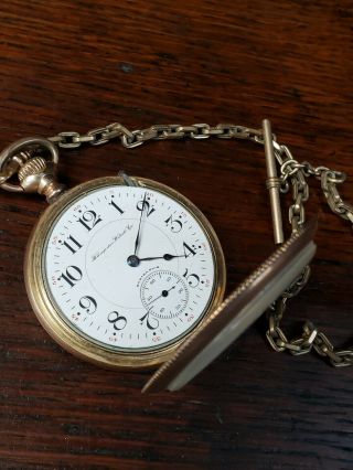 1902 HAMPDEN Wm.  McKinley Pocket Watch Dueber Special Case 16s 17J Running 4