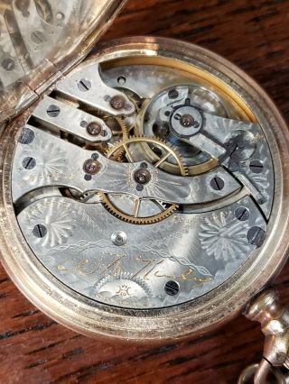 1902 HAMPDEN Wm.  McKinley Pocket Watch Dueber Special Case 16s 17J Running 8