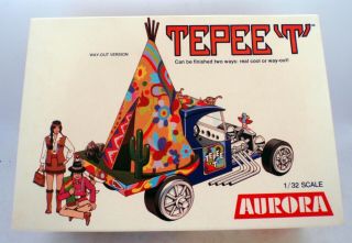 Tepee T 1/32 Scale Vintage Aurora Plastic Kit Complete Contents - Hot Rod