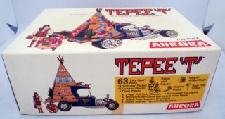 TEPEE T 1/32 scale vintage AURORA plastic kit complete contents - Hot Rod 2