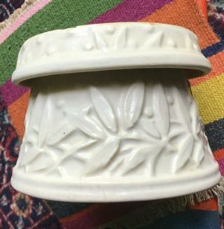 Vintage MCCOY Hobnail Leaf Flower Pot Planter ivory With saucer 7