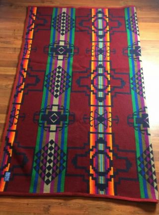 Vintage Pendleton Wool Trade Reversible Blanket Beaver State 63x76 " Beauty