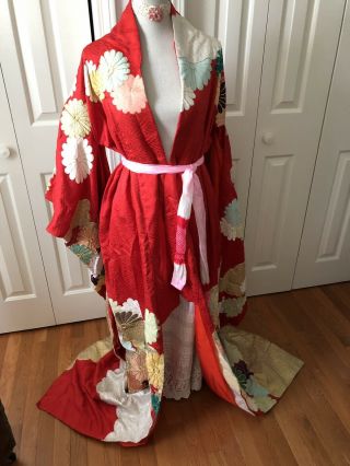 Elaborate Vintage Chinese Asian Kimono Robe With Box Embroidery