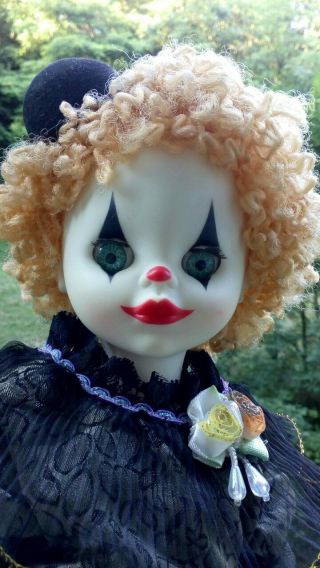 Rare Vintage Gabar Bambole Italiane Doll Ideal Toy Pierrette,  Harlequin,  Clown 18 "