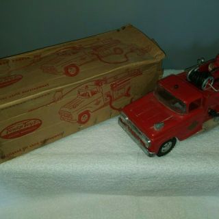 Vintage 1958 Tonka Toys No.  46 Suburban Pumper Fire Truck With Box