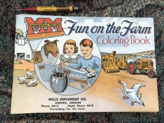 Vintage Minneapolis Moline Coloring books,  Paper from Minneapolis Moline Dealer 2