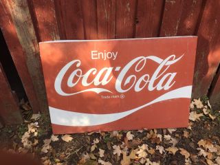 Vtg.  Enjoy Coca Cola Sign Authentic Large Metal Sign 36 " X 24 "