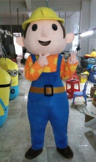 The Builder Mascot Costume Suit Cosplay Party Game Dress Outfit Halloween Adult