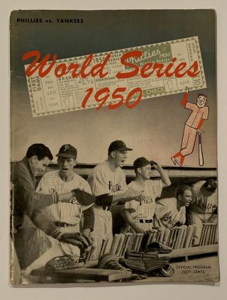 1950 World Series Program Phila Phillies V York Yankees Vintage Old Baseball