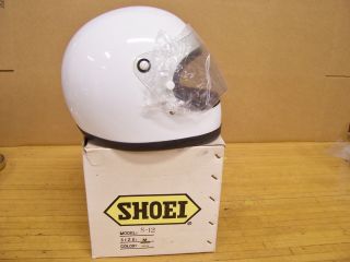 Vintage Nos Shoei S12 S 12 Motorcycle Full Face White Helmet Medium