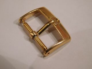Omega Vintage Solid 18ct Gold Gents Wrist Watch Buckle.  Signed And Hallmarked