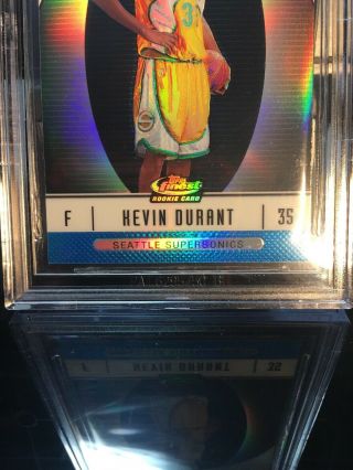 2006 - 07 Topps Finest Blue Refractor Kevin Durant BGS 9.  5 Gem RC XRC /299 RARE 5