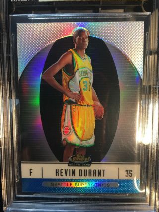 2006 - 07 Topps Finest Blue Refractor Kevin Durant BGS 9.  5 Gem RC XRC /299 RARE 7