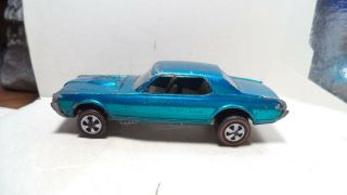 Vintage Hot Wheels Red Lines USA 1968 Custom Cougar [Aqua] RARE 2