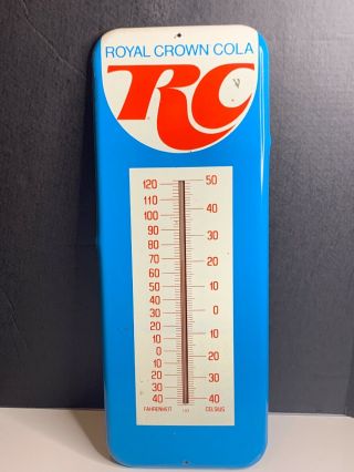 Vintage Rc Royal Crown Cola Metal Thermometer