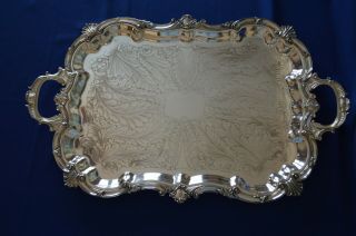 Birmingham Silver Silver On Copper 29 " Footed Tray